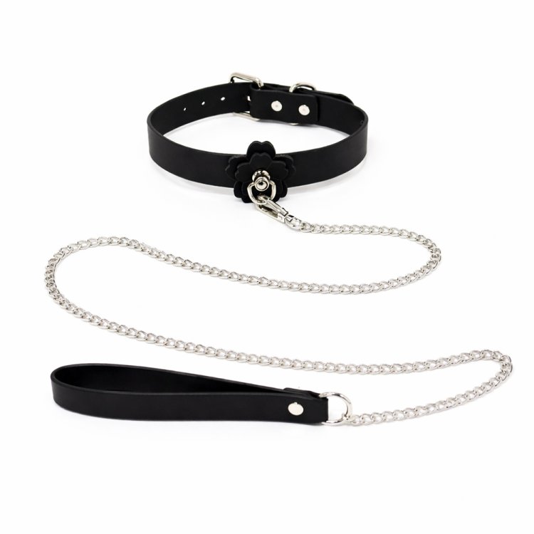 (image for) HEAT TEASE - FLOWER COLLAR - BLACK/PINK