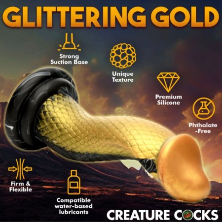 (image for) Golden Mamba Snake Silicone Dildo