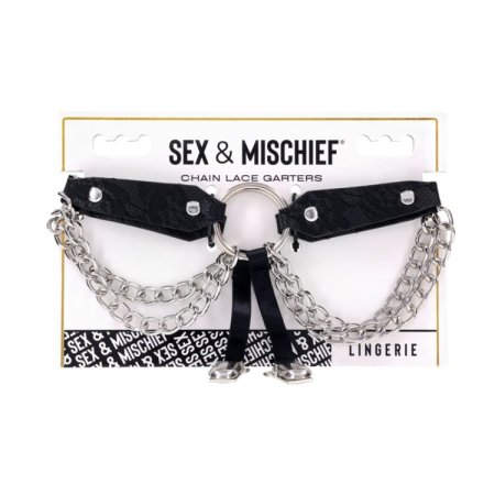 (image for) Chain Lace Garters - Black
