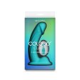 (image for) Colours - Curve - Vibrating w/ remote - 6" Dildo - Teal