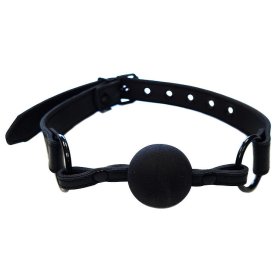 Leather Ball Gag - Black with Black Leather Ball Gag - Black with Black