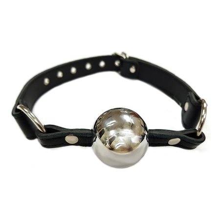 (image for) Ball Gag with Hollow Stainless Steel Ball - Black