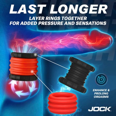 (image for) 2-in-1 Silicone Cock Ring - Red