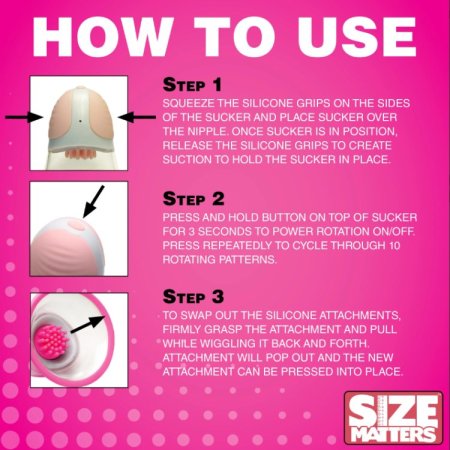 (image for) Rotating Silicone Nipple Suckers plus