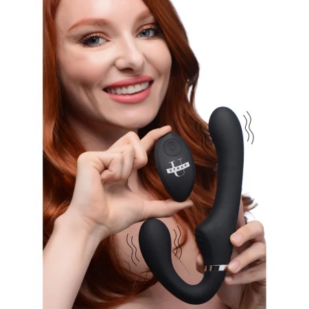 (image for) 10X Mighty Rider Vibrating Strapless Strap-on - Black