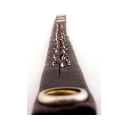 (image for) Leather Pin Prick Cock Strap In Clamshell Black