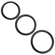 (image for) Stainless Steel 3 Piece Cock Ring Set (45/50/55mm) - Black