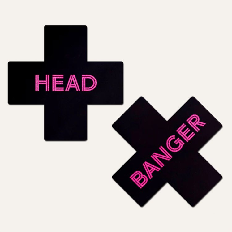 (image for) X + \'Head Banger\' Neon Pink Pasties *