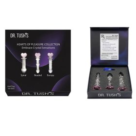 Hearts Of Pleasure - Glass Heart Anal Plugs & Dildo Trio