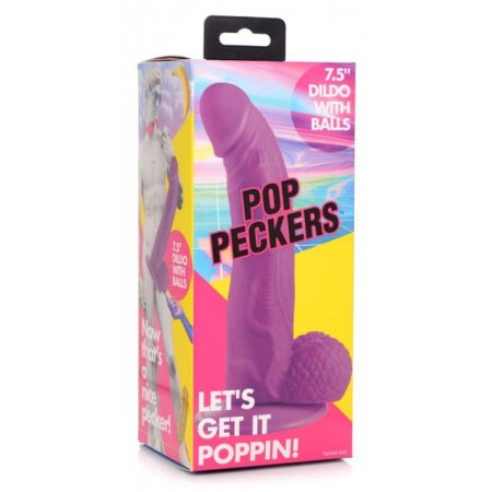 (image for) POP 7.5" Dildo with Balls - Purple