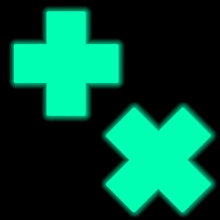 (image for) Plus X: Glow-in-the-Dark Neon Cross Pasties - Turquoise
