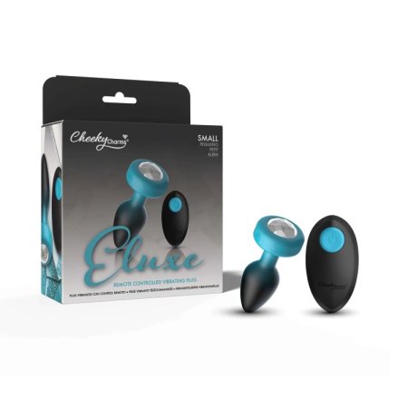 (image for) TEAL Ombre - SMALL Cheeky Charms Eluxe Vibrating Plug With Remote - Clear Gem