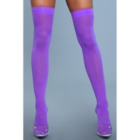 Opaque Nylon Thigh Highs - Purple Opaque Nylon Thigh Highs - Purple