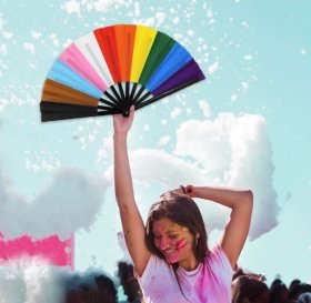 Progress Pride X-Large Hand Fan Progress Pride X-Large Hand Fan