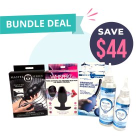 XR Brands Vibrating Plug + Anal Care Value Bundle