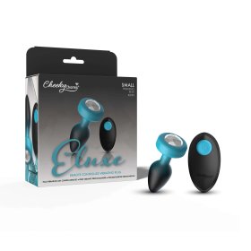 TEAL Ombre - SMALL Cheeky Charms Eluxe Vibrating Plug With Remote - Clear Gem TEAL Ombre - SMALL Cheeky Charms Eluxe Vibrating Plug With Remote - Clear Gem