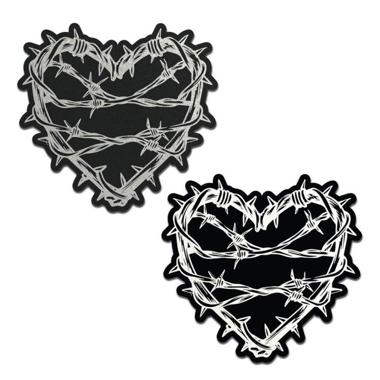 (image for) Barbed Wire Heart Pasties Reflective