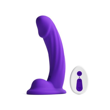 (image for) Colours - Curve - Vibrating w/ remote - 6" Dildo - Purple