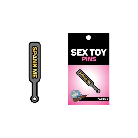 (image for) Enamel Pin: Spank Me Paddle - Grey/Gold