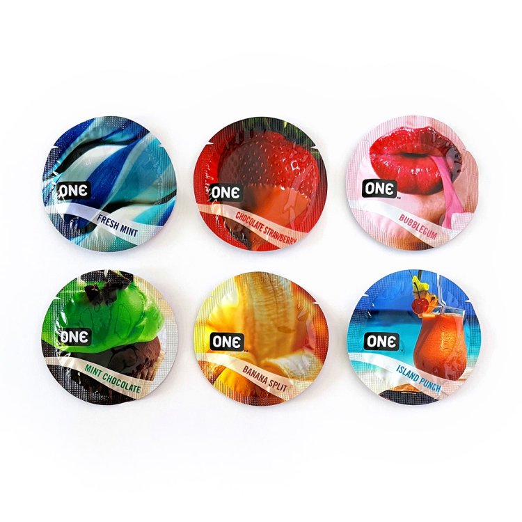 (image for) ONE Flavourwaves Condoms 100p Bowl - 6 assorted flavours