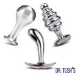 (image for) Tools of Temptation Collection (Medium) - Metal Anal Plug Trio – Classic, Curved & Beaded
