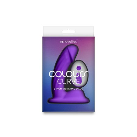 (image for) Colours - Curve - Vibrating w/ remote - 5" Dildo - Purple