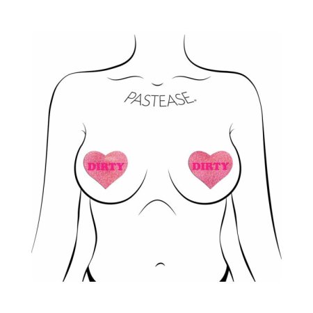 (image for) 'DIRTY' Heart Pasties - Pink on Pink
