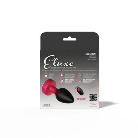 (image for) RUBY Ombre - MEDIUM Cheeky Charms Eluxe Vibrating Plug With Remote - Clear Gem