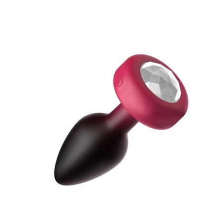 (image for) RUBY Ombre - SMALL Cheeky Charms Eluxe Vibrating Plug With Remote - Clear Gem
