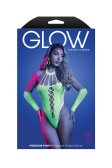 (image for) PRESSURE POINT UV reactive rhinestone knit teddy and matching gloves (can also be worn as leg warmers)