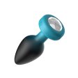 (image for) TEAL Ombre - MEDIUM Cheeky Charms Eluxe Vibrating Plug With Remote - Clear Gem