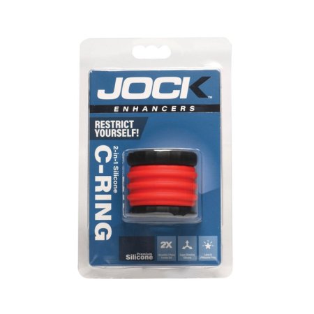 (image for) 2-in-1 Silicone Cock Ring - Red