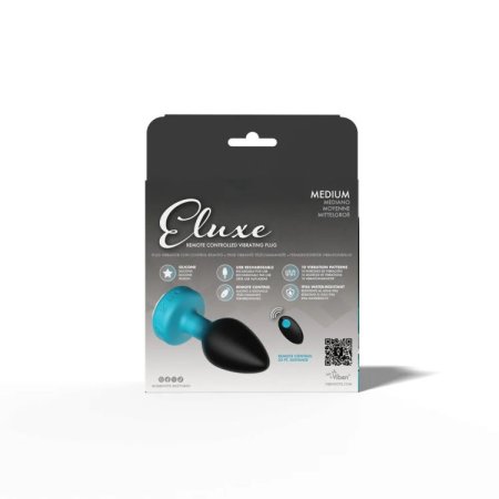 (image for) TEAL Ombre - MEDIUM Cheeky Charms Eluxe Vibrating Plug With Remote - Clear Gem