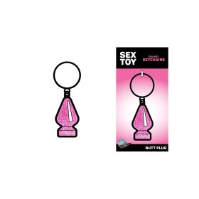 Pink Glitter Butt Plug Keychain * Pink Glitter Butt Plug Keychain *
