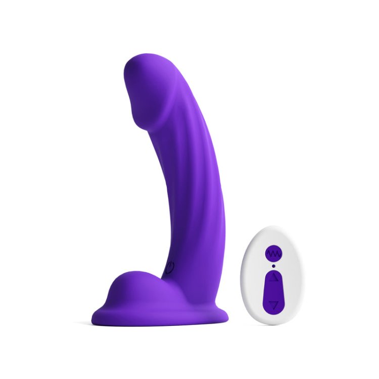 (image for) Colours - Curve - Vibrating w/ remote - 6\" Dildo - Purple