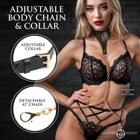 (image for) Captivate Collar with Body Chain - Black