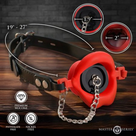 (image for) Plugged Silicone Feeding Gag - Red