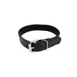 (image for) Leather Thin O-Ring Studded Collar with Detachable O-Ring Black