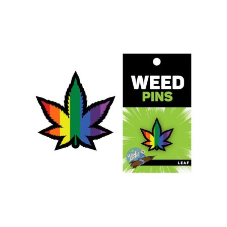(image for) Enamel Pin: Rainbow Weed Leaf