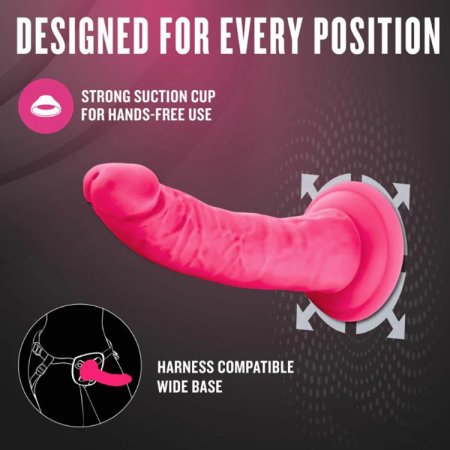 (image for) Neo Elite - 6" Silicone Dual Density Cock - Neon Pink