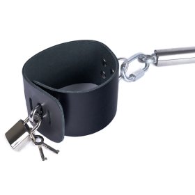 Steel Spreader Bar w Leather Cuffs Nickl Steel Spreader Bar w Leather Cuffs Nickl