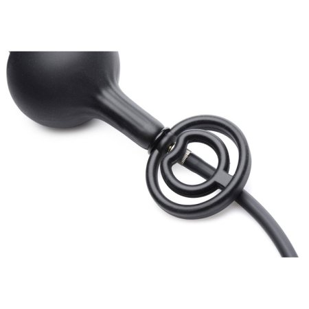 (image for) Devils Rattle Inflatable Silicone Anal Plug with Cock and Ball Ring