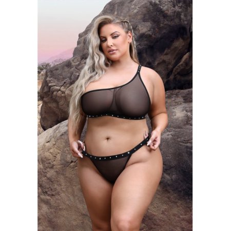 (image for) Bad Bitch One-Shoulder Bling Bralette & Panty