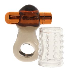 Stay Hard - Vibrating Cock Ring Set with Sleeve