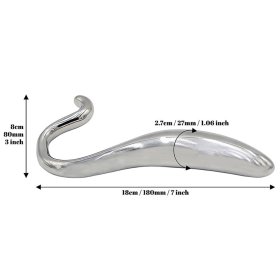 Stainless Steel Hollow Curved Wand In Case