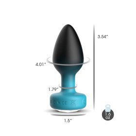 TEAL Ombre - MEDIUM Cheeky Charms Eluxe Vibrating Plug With Remote - Clear Gem