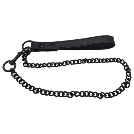 (image for) Leather Lead - Black with Black