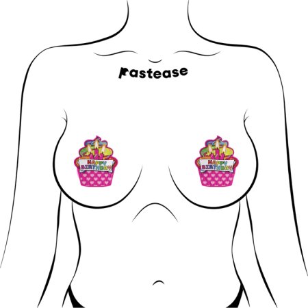 (image for) Happy Birthday Cupcake Pasties - Pink Multicolored