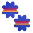 (image for) Vibrant Retro Stripes on Blue Petal Breast Pasties