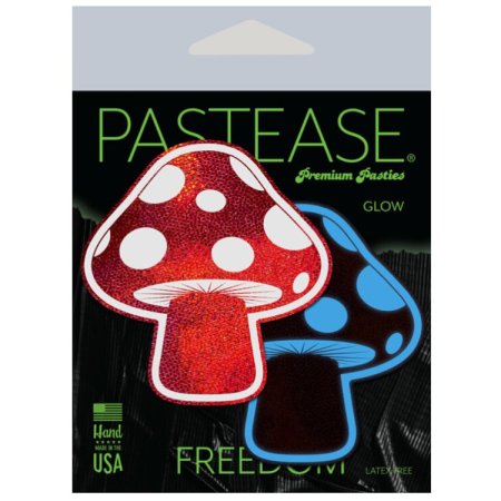 (image for) Glow-in-the-Dark Shroom Pasties - Red/Wh
